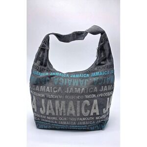 Robin Ruth Bluish Gray and Teal 'Jamaica' Pattern Shoulder Bag
